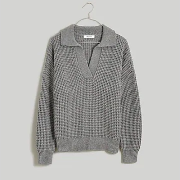 Madewell Waffle-Knit Henley Sweater